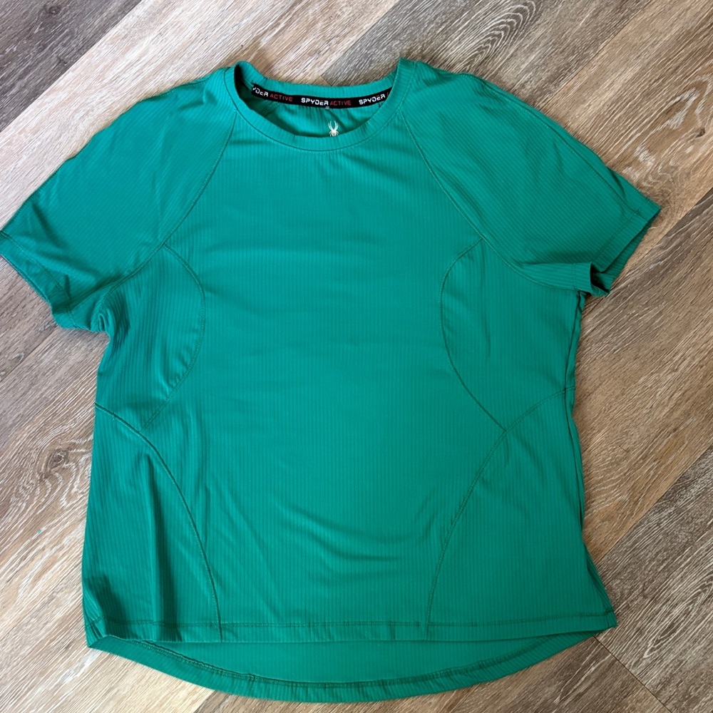 Spyder Green Ribbed Performance Tee- Never Worn